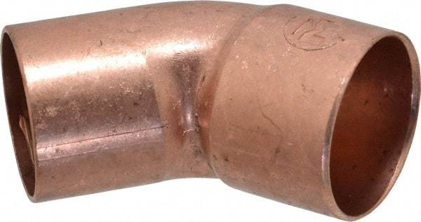 Mueller Industries - 1-1/4" Wrot Copper Pipe 45° Elbow - FTG x C, Solder Joint - Exact Tool & Supply