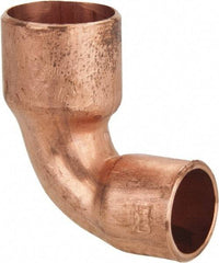 Mueller Industries - 1/2 x 3/8" Wrot Copper Pipe 90° Close Rough Elbow - C x C, Solder Joint - Exact Tool & Supply