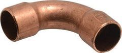 Mueller Industries - 3/8" Wrot Copper Pipe 90° Long Radius Elbow - C x C, Solder Joint - Exact Tool & Supply
