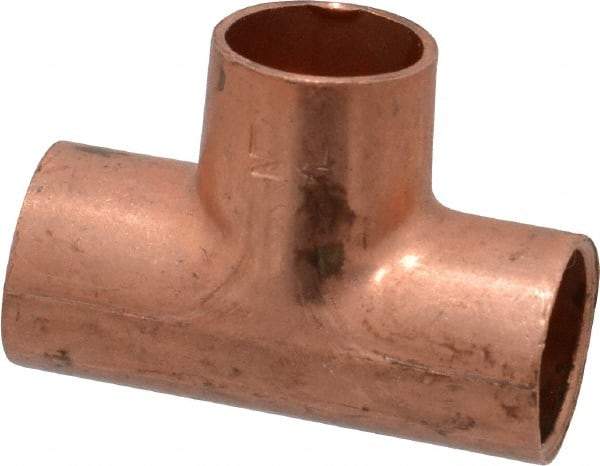 Mueller Industries - 1/4" Wrot Copper Pipe Tee - C x C x C, Solder Joint - Exact Tool & Supply