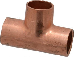 Mueller Industries - 1/4" Wrot Copper Pipe Tee - C x C x C, Solder Joint - Exact Tool & Supply