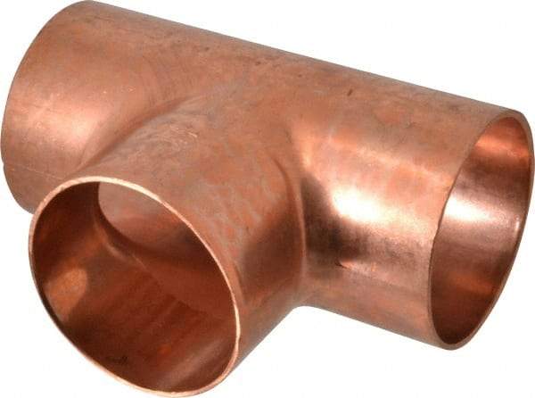 Mueller Industries - 2-1/2" Wrot Copper Pipe Tee - C x C x C, Solder Joint - Exact Tool & Supply