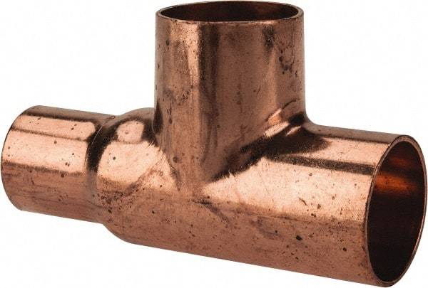 Mueller Industries - 1 x 3/4 x 1" Wrot Copper Pipe Tee - C x C x C, Solder Joint - Exact Tool & Supply