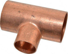 Mueller Industries - 1-1/2 x 1-1/2 x 1" Wrot Copper Pipe Tee - C x C x C, Solder Joint - Exact Tool & Supply