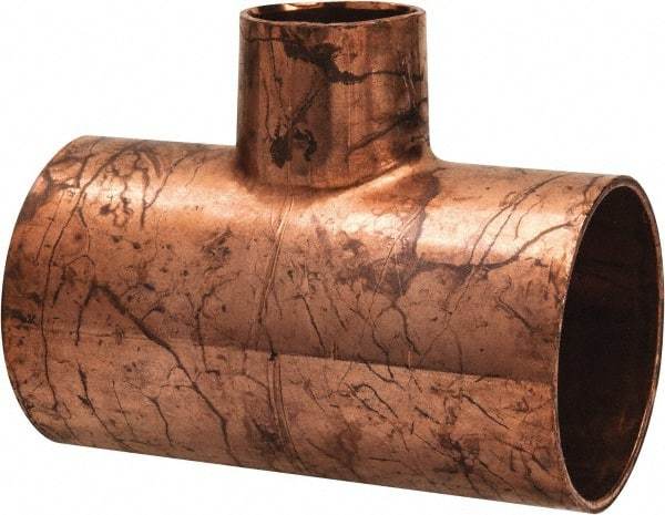 Mueller Industries - 1-1/2 x 1-1/2 x 3/4" Wrot Copper Pipe Tee - C x C x C, Solder Joint - Exact Tool & Supply