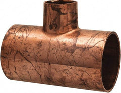 Mueller Industries - 1-1/2 x 1-1/2 x 3/4" Wrot Copper Pipe Tee - C x C x C, Solder Joint - Exact Tool & Supply