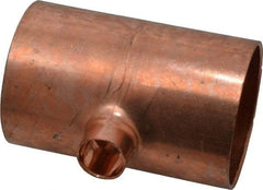 Mueller Industries - 2 x 2 x 1/2" Wrot Copper Pipe Tee - C x C x C, Solder Joint - Exact Tool & Supply