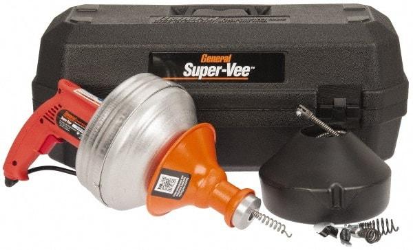 General Pipe Cleaners - Electric Battery Drain Cleaning Machine - For 3" Pipe, 500 Max RPM - Exact Tool & Supply