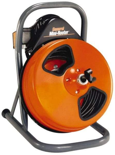 General Pipe Cleaners - Electric Battery Drain Cleaning Machine - For 3" Pipe, 75' Cable, 165 Max RPM - Exact Tool & Supply