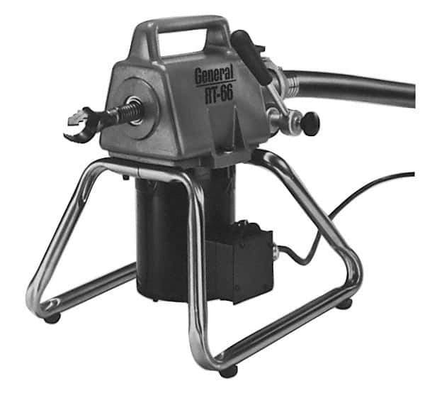 General Pipe Cleaners - Electric Battery Drain Cleaning Machine - For 3" Pipe, 45' Cable, 400 Max RPM - Exact Tool & Supply