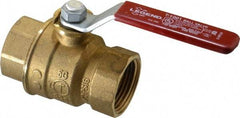 Legend Valve - 1" Pipe, Full Port, Brass Standard Ball Valve - Inline - One Way Flow, FNPT x FNPT Ends, Lever Handle, 600 WOG, 150 WSP - Exact Tool & Supply