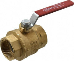 Legend Valve - 1-1/2" Pipe, Full Port, Brass Standard Ball Valve - Inline - One Way Flow, FNPT x FNPT Ends, Lever Handle, 600 WOG, 150 WSP - Exact Tool & Supply
