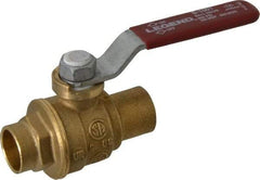 Legend Valve - 1/2" Pipe, Full Port, Brass Standard Ball Valve - Inline - One Way Flow, Soldered x Soldered Ends, Lever Handle, 600 WOG, 150 WSP - Exact Tool & Supply