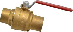 Legend Valve - 1-1/2" Pipe, Full Port, Brass Standard Ball Valve - Inline - One Way Flow, Soldered x Soldered Ends, Lever Handle, 600 WOG, 150 WSP - Exact Tool & Supply