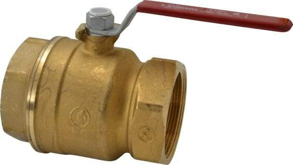 Legend Valve - 3" Pipe, Full Port, Brass Standard Ball Valve - Inline - One Way Flow, FNPT x FNPT Ends, Lever Handle, 400 WOG, 150 WSP - Exact Tool & Supply
