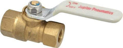 Value Collection - 1/8" Pipe, Standard Port, Brass Standard Ball Valve - Inline - One Way Flow, FNPT x FNPT Ends, Lever Handle, 400 WOG, 125 WSP - Exact Tool & Supply