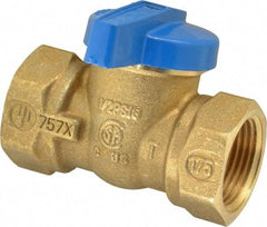 Legend Valve - 3/4" Pipe, Brass, Straight without Side Tap, Gas Ball Valve - 175 psi WOG Rating, Wedge Handle, FNPT x FNPT End Connections, 1 Piece - Exact Tool & Supply