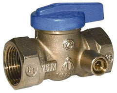 Legend Valve - 3/4" Pipe, Brass, Straight with Side Tap, Gas Ball Valve - 175 psi WOG Rating, Wedge Handle, FNPT x FNPT End Connections, 1 Piece - Exact Tool & Supply