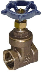 Legend Valve - 3" Pipe, Threaded Bronze Solid Wedge Stem Gate Valve - 200 WOG, 125 WSP, Screw-In Bonnet - Exact Tool & Supply