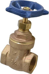 Legend Valve - 3/4" Pipe, Threaded Bronze Solid Wedge Stem Gate Valve - 200 WOG, 125 WSP, Screw-In Bonnet - Exact Tool & Supply