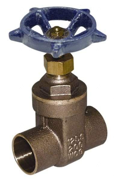 Legend Valve - 4" Pipe, Soldered Bronze Solid Wedge Stem Gate Valve - 200 WOG, 125 WSP, Screw-In Bonnet - Exact Tool & Supply