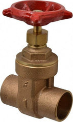Legend Valve - 1" Pipe, Soldered Bronze Solid Wedge Stem Gate Valve - 200 WOG, 125 WSP, Screw-In Bonnet - Exact Tool & Supply