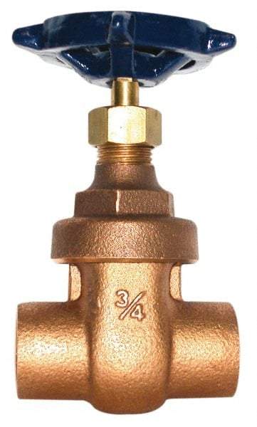 Legend Valve - 1-1/2" Pipe, Soldered Bronze Solid Wedge Stem Gate Valve - 200 WOG, 125 WSP, Screw Over Bonnet - Exact Tool & Supply