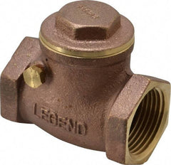 Legend Valve - 1" Brass Check Valve - Inline, FNPT x FNPT, 200 WOG - Exact Tool & Supply