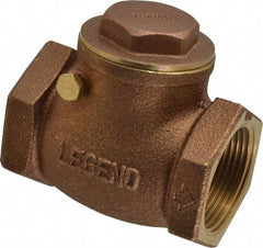 Legend Valve - 1-1/4" Brass Check Valve - Inline, FNPT x FNPT, 200 WOG - Exact Tool & Supply