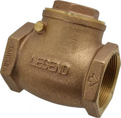 Legend Valve - 2" Brass Check Valve - Inline, FNPT x FNPT, 200 WOG - Exact Tool & Supply