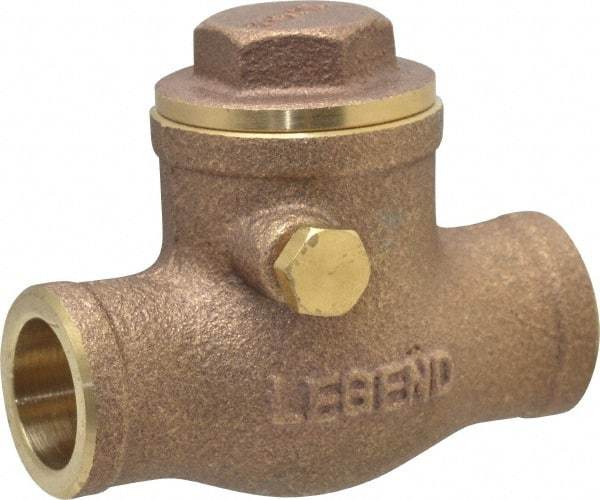Legend Valve - 1/2" Brass Check Valve - Soldered x Soldered, 200 WOG - Exact Tool & Supply