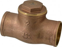 Legend Valve - 2" Brass Check Valve - Soldered x Soldered, 200 WOG - Exact Tool & Supply