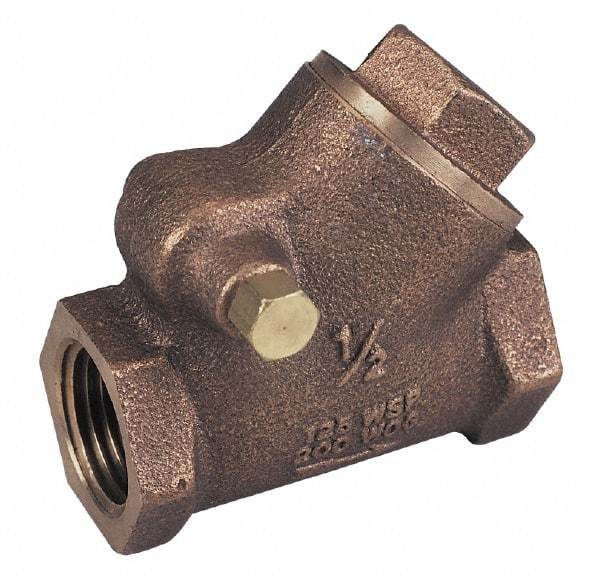 Legend Valve - 1-1/4" Bronze Check Valve - Y-Pattern, FNPT x FNPT, 300 WOG - Exact Tool & Supply