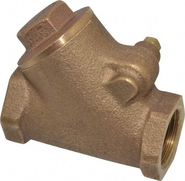 Legend Valve - 3/4" Bronze Check Valve - Y-Pattern, FNPT x FNPT, 300 WOG - Exact Tool & Supply