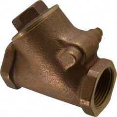 Legend Valve - 1" Bronze Check Valve - Y-Pattern, FNPT x FNPT, 300 WOG - Exact Tool & Supply