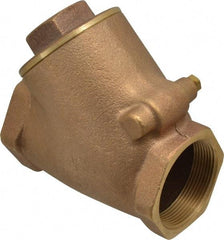 Legend Valve - 2" Bronze Check Valve - Y-Pattern, FNPT x FNPT, 300 WOG - Exact Tool & Supply