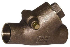 Legend Valve - 1-1/4" Bronze Check Valve - Y-Pattern, Soldered x Soldered, 300 WOG - Exact Tool & Supply