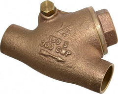 Legend Valve - 1/2" Bronze Check Valve - Y-Pattern, Soldered x Soldered, 300 WOG - Exact Tool & Supply