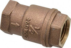 Legend Valve - 1/2" Bronze Check Valve - Inline, FNPT x FNPT, 250 WOG - Exact Tool & Supply