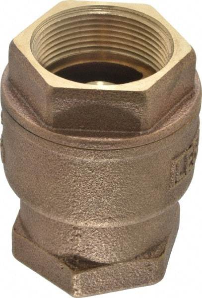 Legend Valve - 1-1/2" Bronze Check Valve - Inline, FNPT x FNPT, 250 WOG - Exact Tool & Supply