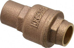 Legend Valve - 1/2" Bronze Check Valve - Inline, Soldered x Soldered, 250 WOG - Exact Tool & Supply