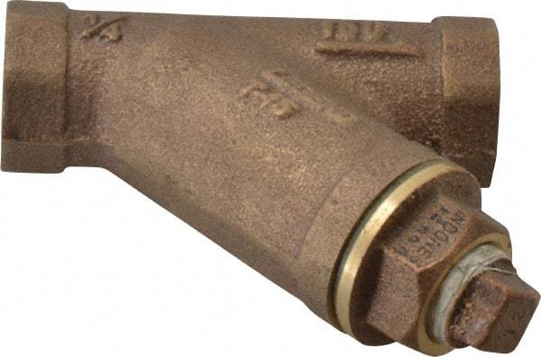 Legend Valve - 1/4" Pipe, FNPT Ends, Bronze Y-Strainer - 300 psi WOG Rating, 150 psi WSP Rating - Exact Tool & Supply