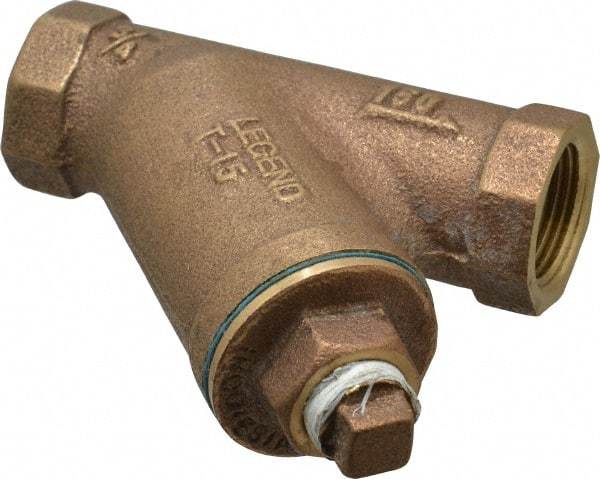 Legend Valve - 3/4" Pipe, FNPT Ends, Bronze Y-Strainer - 300 psi WOG Rating, 150 psi WSP Rating - Exact Tool & Supply