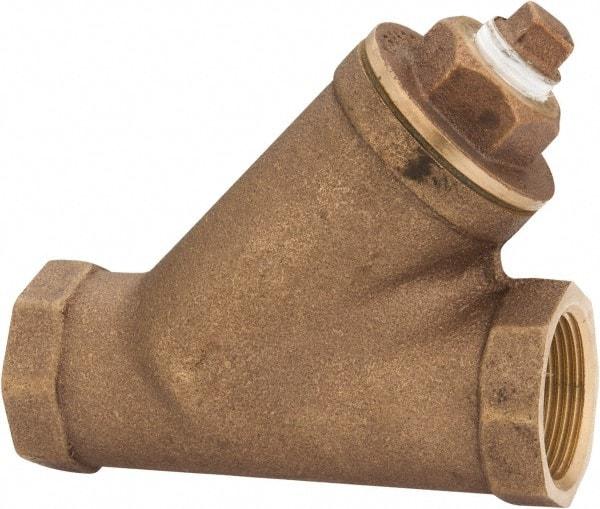 Legend Valve - 1-1/4" Pipe, FNPT Ends, Bronze Y-Strainer - 300 psi WOG Rating, 150 psi WSP Rating - Exact Tool & Supply