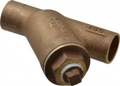 Legend Valve - 1" Pipe, Solder Ends, Bronze Y-Strainer - 300 psi WOG Rating, 150 psi WSP Rating - Exact Tool & Supply