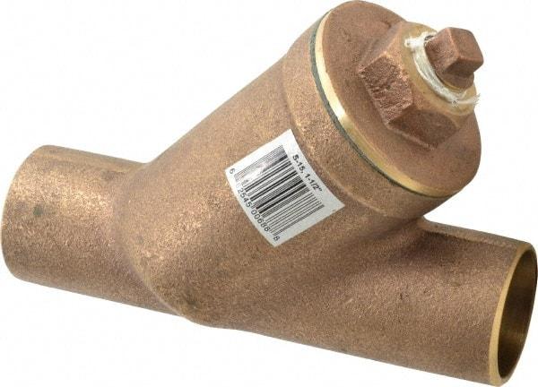 Legend Valve - 1-1/2" Pipe, Solder Ends, Bronze Y-Strainer - 300 psi WOG Rating, 150 psi WSP Rating - Exact Tool & Supply