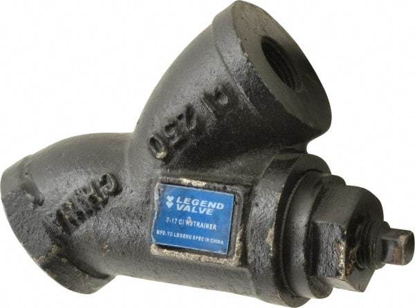 Legend Valve - 3/8" Pipe, FNPT Ends, Cast Iron Y-Strainer - 500 psi WOG Rating, 250 psi WSP Rating - Exact Tool & Supply
