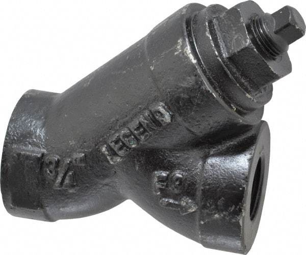 Legend Valve - 3/4" Pipe, FNPT Ends, Cast Iron Y-Strainer - 500 psi WOG Rating, 250 psi WSP Rating - Exact Tool & Supply