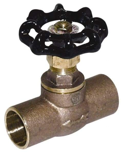 Legend Valve - 3/4" Pipe, 125 psi WOG Rating, Lead Free Brass, Stop Valve - Handwheel Handle, C x C Sweat End Connections - Exact Tool & Supply