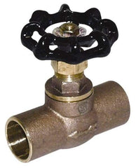 Legend Valve - 1/2" Pipe, 125 psi WOG Rating, Lead Free Brass, Stop Valve - Handwheel Handle, C x C Sweat End Connections - Exact Tool & Supply
